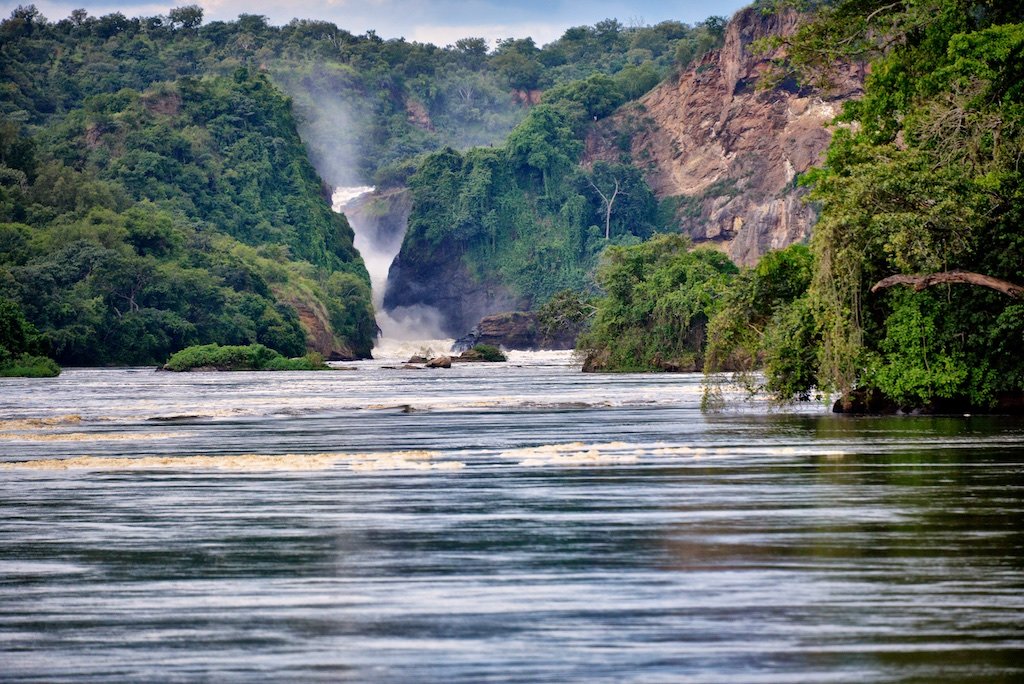 Murchison Falls on the Nile, seen from the river