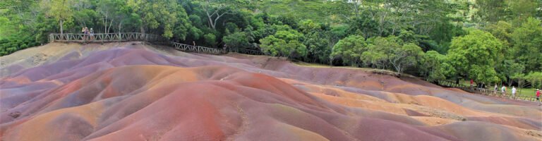 The coloured earth at Chamarel in Mauritius